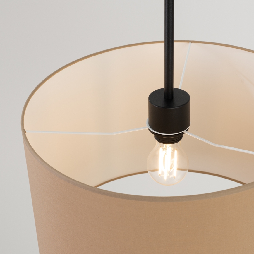 Pendellampa med kabel NEVIA 1xE27/15W/230V Ø 40 cm taupe