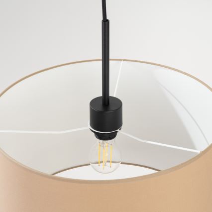 Pendellampa med kabel NEVIA 1xE27/15W/230V Ø 40 cm taupe