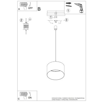 Pendellampa med kabel NEVIA 1xE27/15W/230V Ø 40 cm taupe