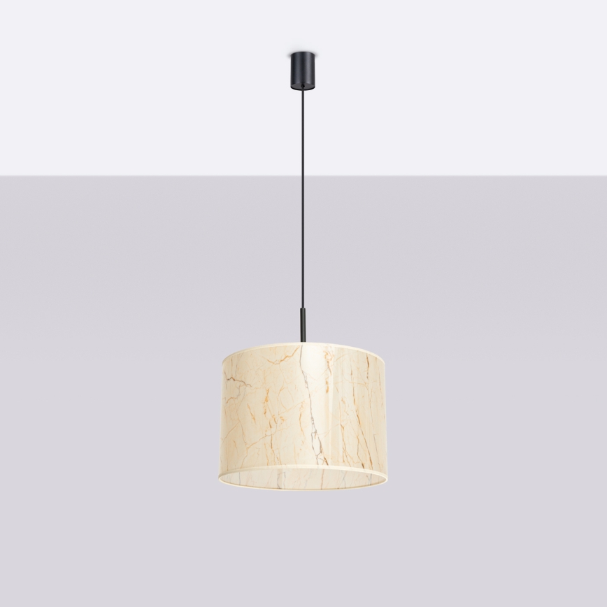 Pendel med sladd NEVIA 1xE27/15W/230V Ø 40 cm beige/marmormönster