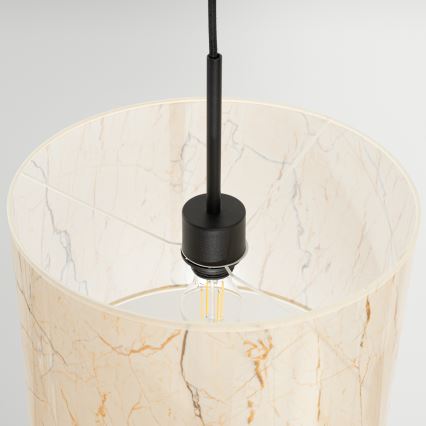 Pendel med sladd NEVIA 1xE27/15W/230V Ø 40 cm beige/marmormönster