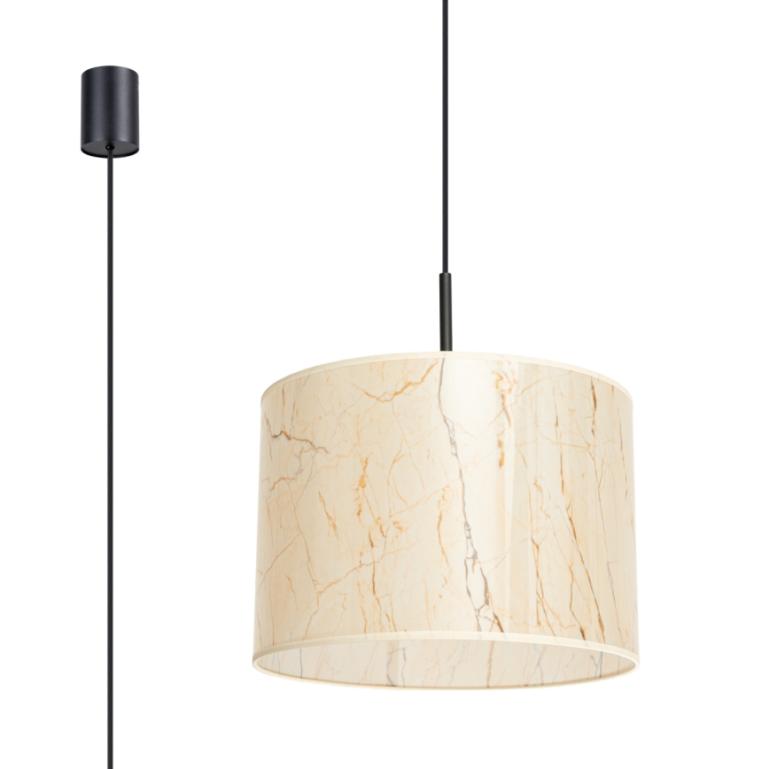 Pendel med sladd NEVIA 1xE27/15W/230V Ø 40 cm beige/marmormönster