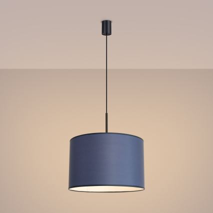 Taklampa med sladd NEVIA 1xE27/15W/230V Ø 40 cm blå