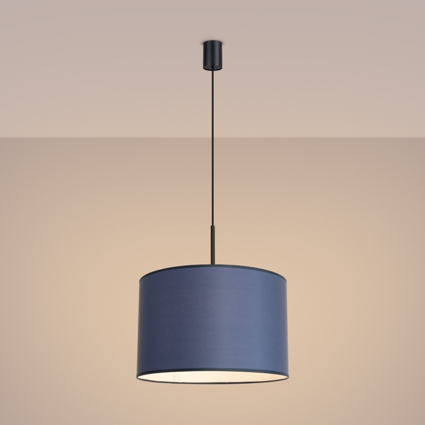 Taklampa med sladd NEVIA 1xE27/15W/230V Ø 40 cm blå