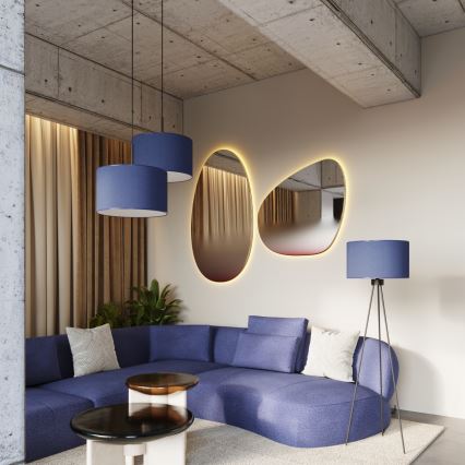 Taklampa med sladd NEVIA 1xE27/15W/230V Ø 40 cm blå