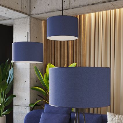 Taklampa med sladd NEVIA 1xE27/15W/230V Ø 40 cm blå