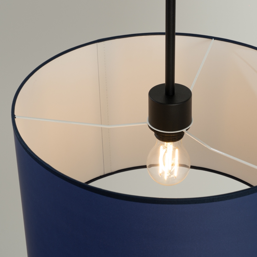 Taklampa med sladd NEVIA 1xE27/15W/230V Ø 40 cm blå
