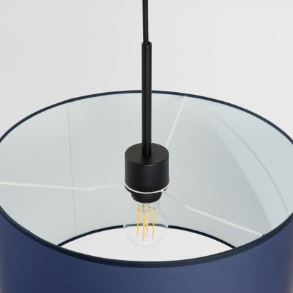 Taklampa med sladd NEVIA 1xE27/15W/230V Ø 40 cm blå