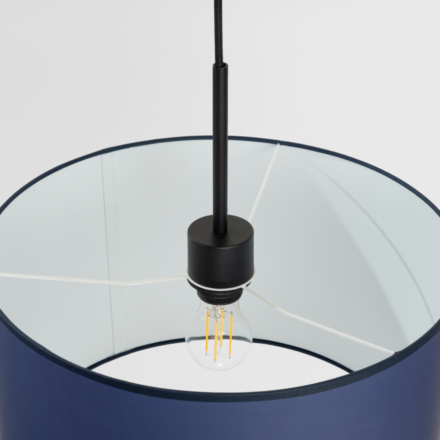 Taklampa med sladd NEVIA 1xE27/15W/230V Ø 40 cm blå