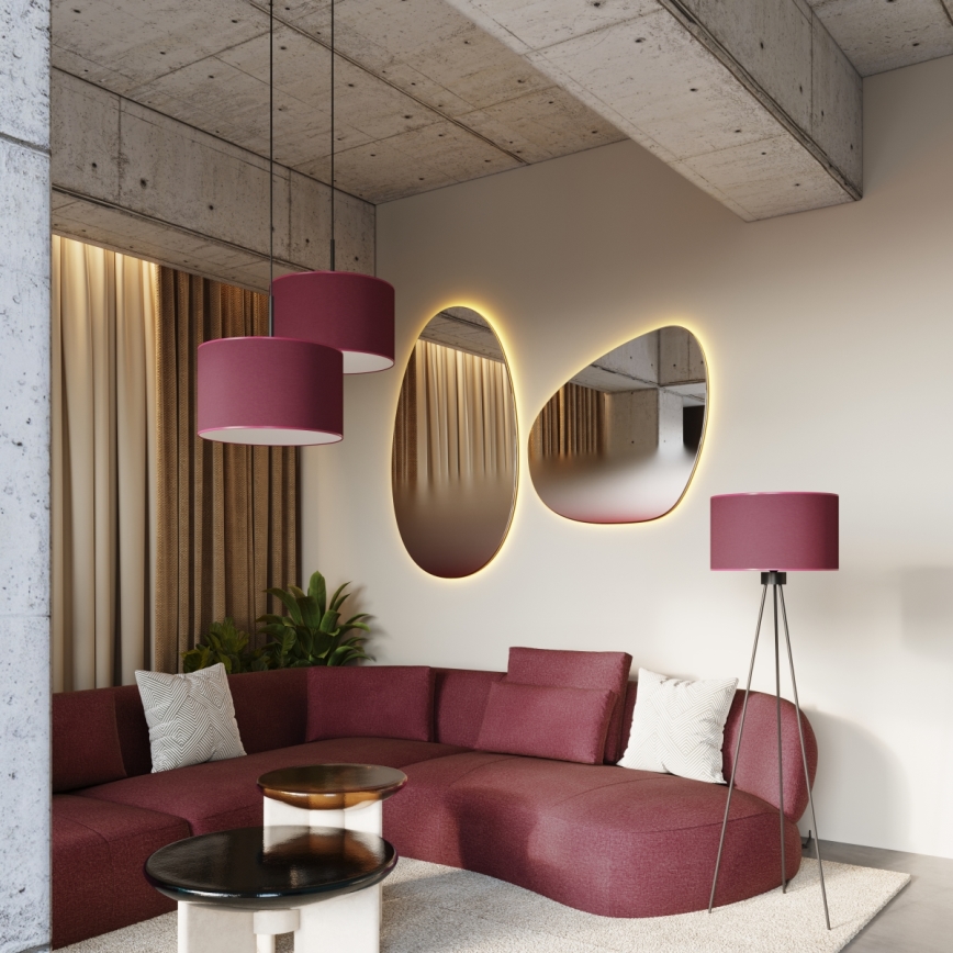 Pendellampa NEVIA med sladd 1xE27/15W/230V Ø 40 cm röd
