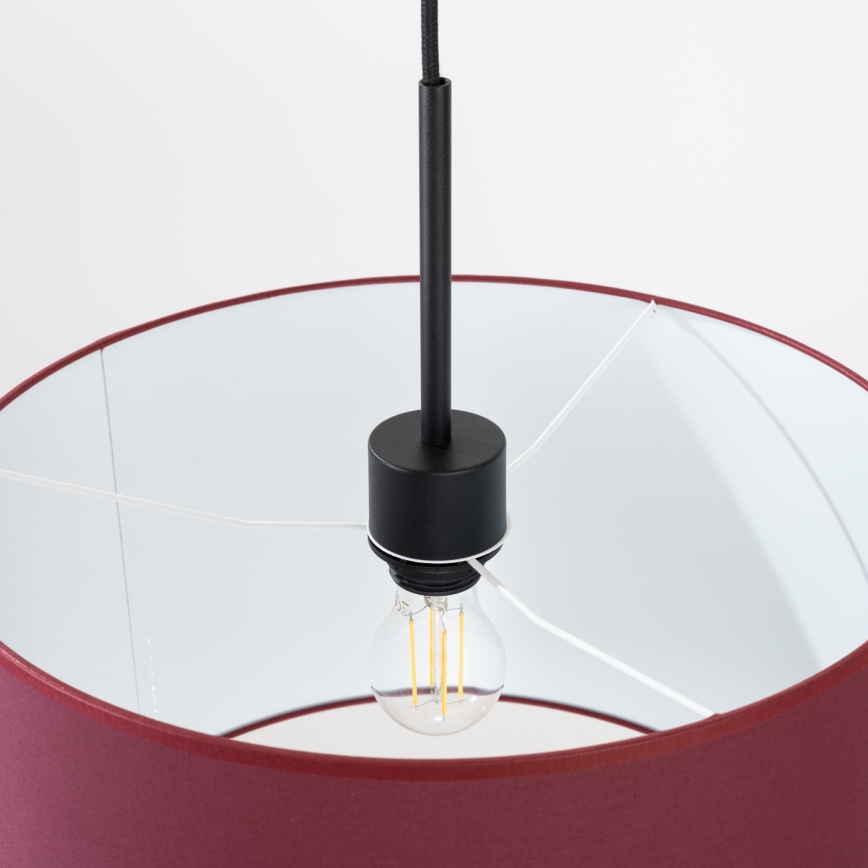 Pendellampa NEVIA med sladd 1xE27/15W/230V Ø 40 cm röd