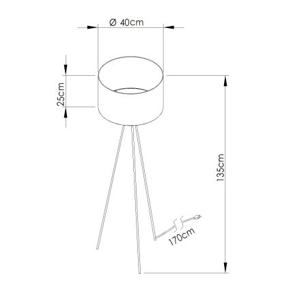 Golvlampa NEVIA 1xE27/15W/230V taupe