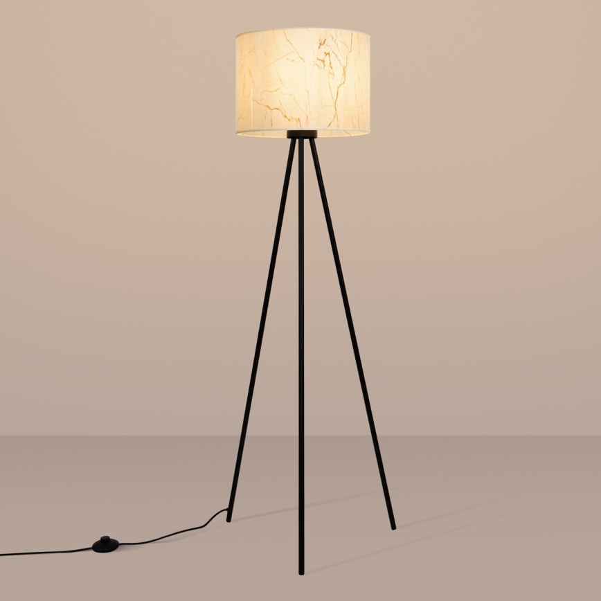 Golvlampa NEVIA 1xE27/15W/230V beige/marmordekor