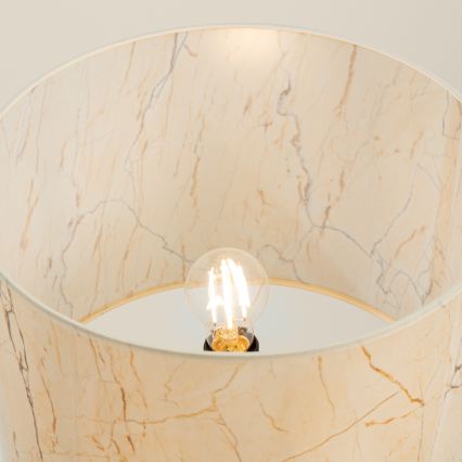 Golvlampa NEVIA 1xE27/15W/230V beige/marmordekor
