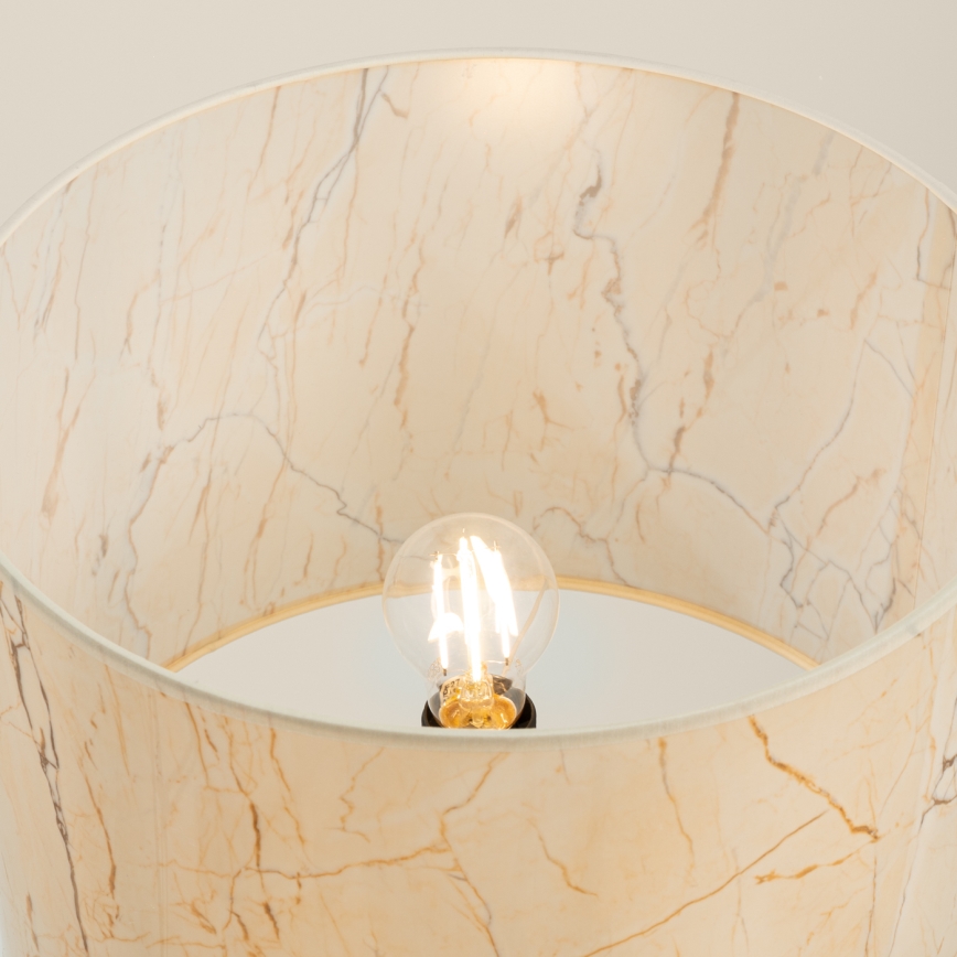 Golvlampa NEVIA 1xE27/15W/230V beige/marmordekor