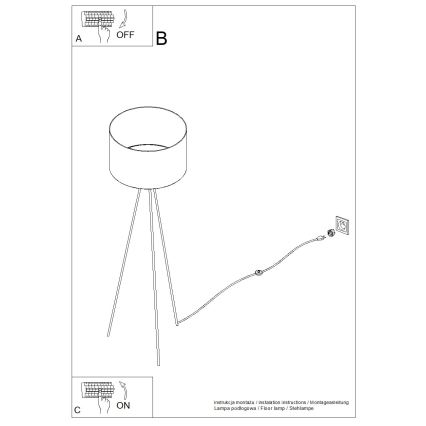 Golvlampa NEVIA 1xE27/15W/230V beige/marmordekor