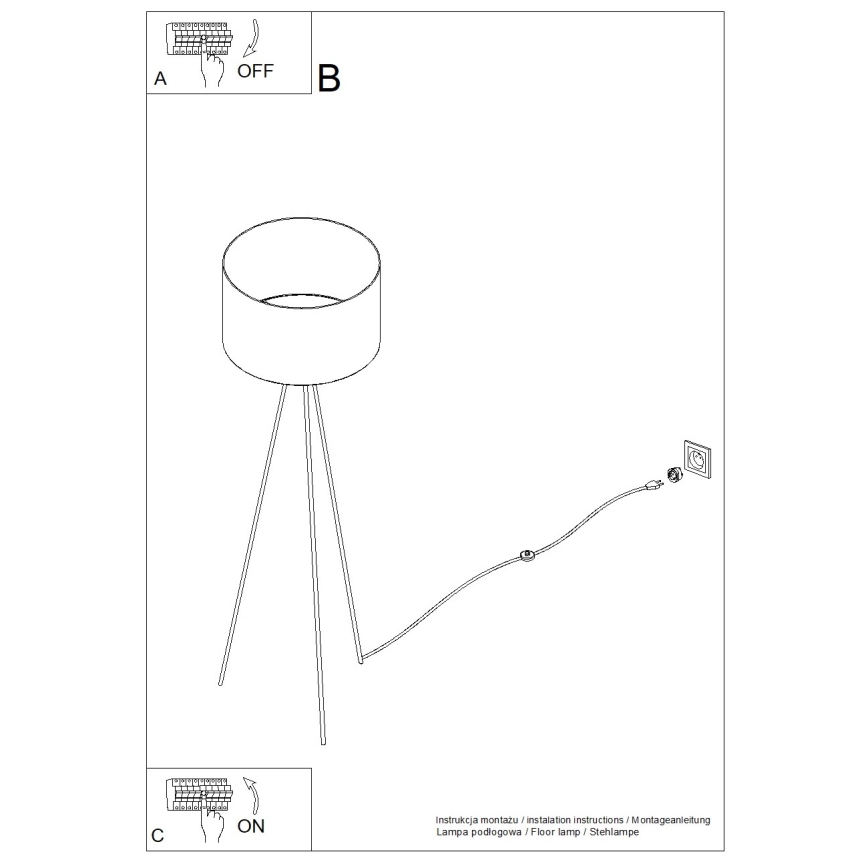 Golvlampa NEVIA 1xE27/15W/230V beige/marmordekor