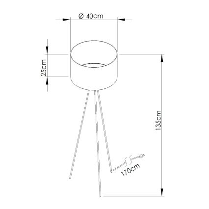 Golvlampa NEVIA 1xE27/15W/230V blå