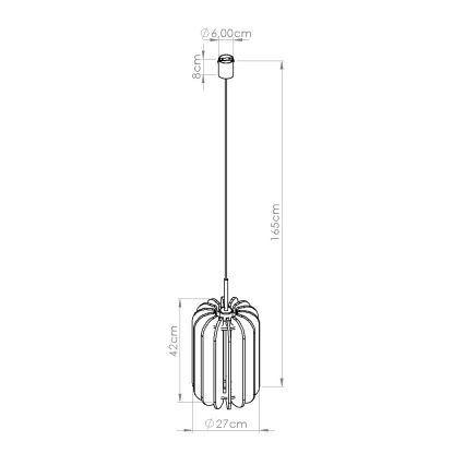 Takpendel med sladd MULA 1xE27/15W/230V Ø 27 cm blå