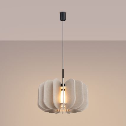 Hänglampa på kabel MULA 1xE27/15W/230V Ø 45 cm krämfärgad