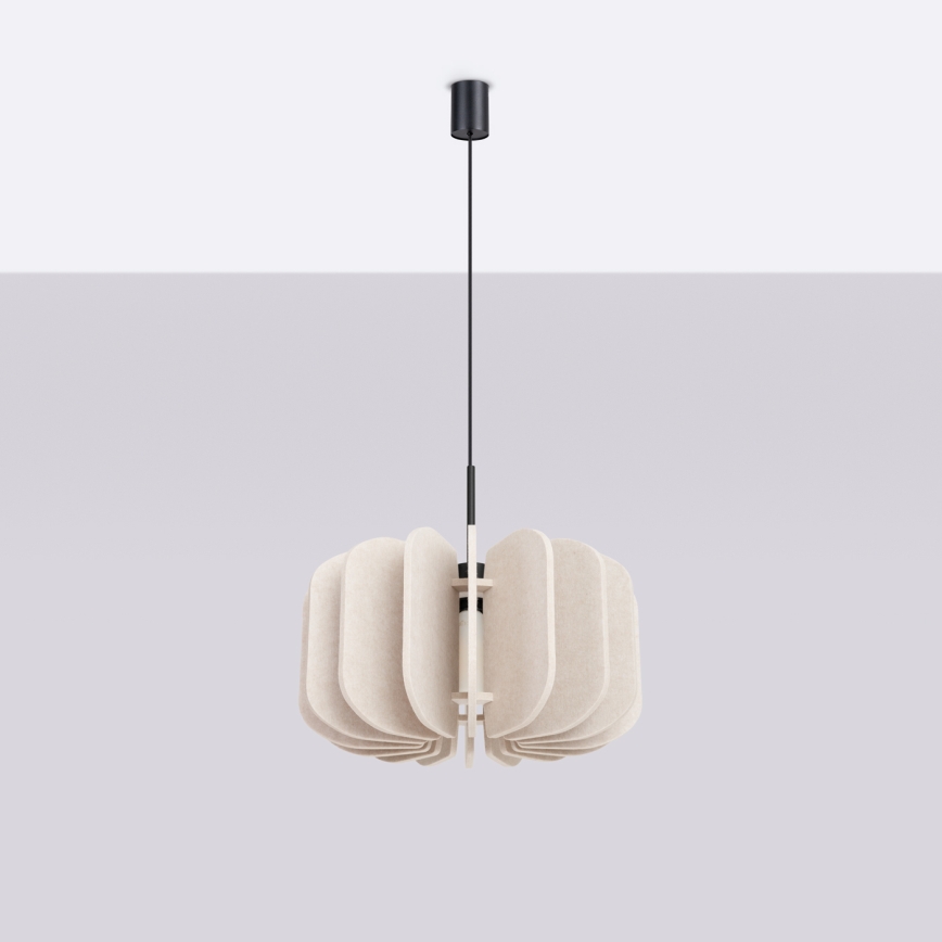 Hänglampa på kabel MULA 1xE27/15W/230V Ø 45 cm krämfärgad