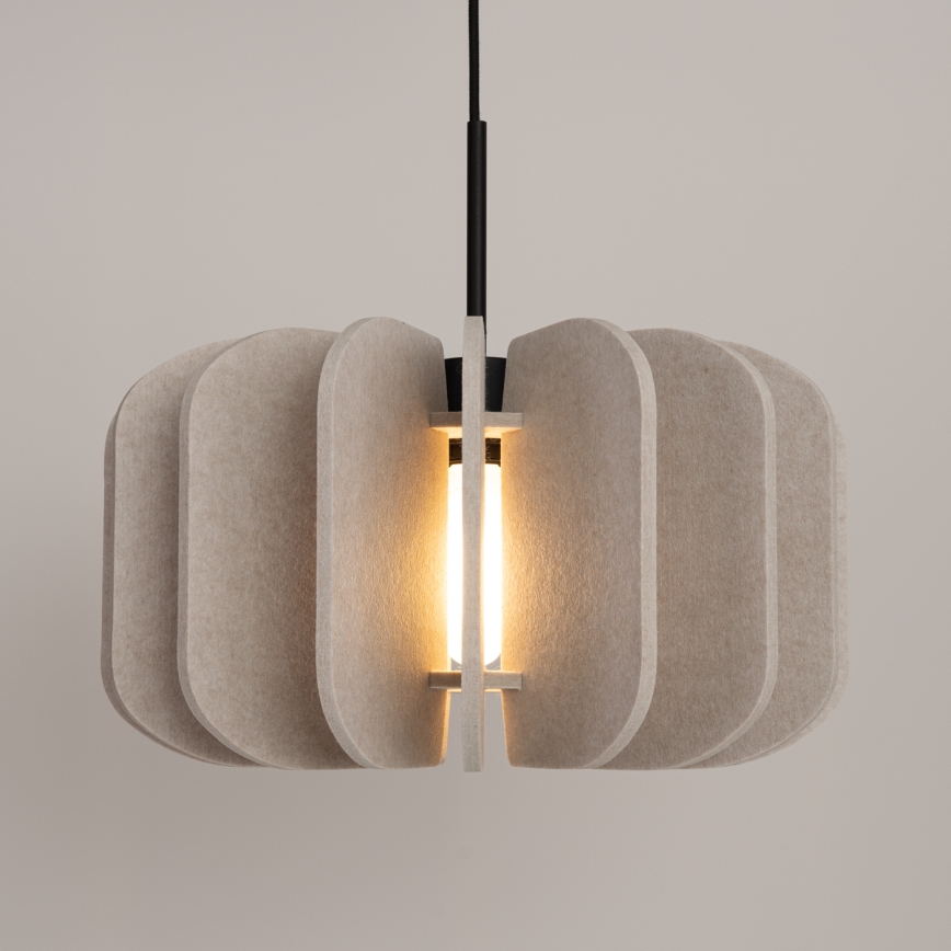 Hänglampa på kabel MULA 1xE27/15W/230V Ø 45 cm krämfärgad
