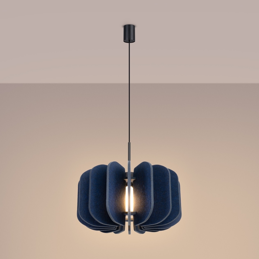 Pendel på sladd MULA 1xE27/15W/230V Ø 45 cm blå