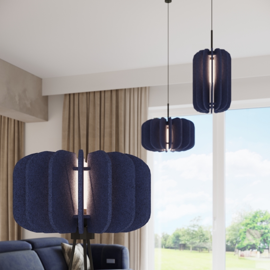 Pendel på sladd MULA 1xE27/15W/230V Ø 45 cm blå