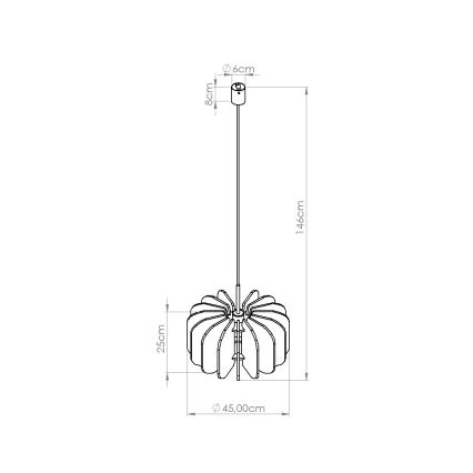 Pendel på sladd MULA 1xE27/15W/230V Ø 45 cm blå