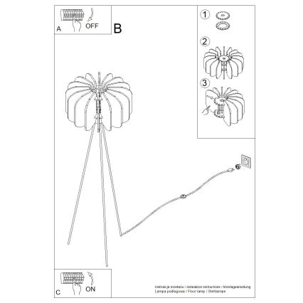 Golvlampa MULA 1xE27/15W/230V krämfärgad