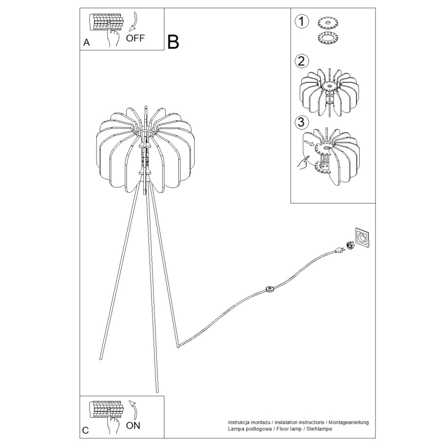 Golvlampa MULA 1xE27/15W/230V krämfärgad