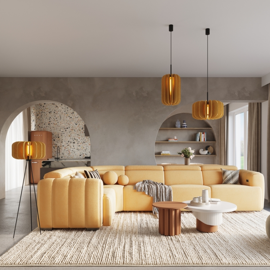 Golvlampa MULA 1xE27/15W/230V gul