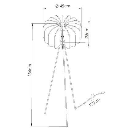 Golvlampa MULA 1xE27/15W/230V gul