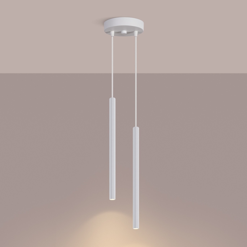 Taklampa ARCHE med vajer, 2xG9/8W/230V, vit