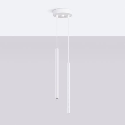 Taklampa ARCHE med vajer, 2xG9/8W/230V, vit