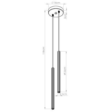 Pendellampa med kabel ARCHE, 2 x G9, 8 W, 230 V, svart
