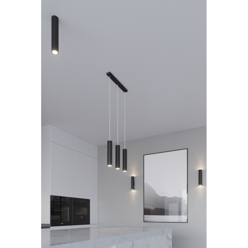 Pendellampa på kabel LAGOS 2xGU10/10W/230V svart
