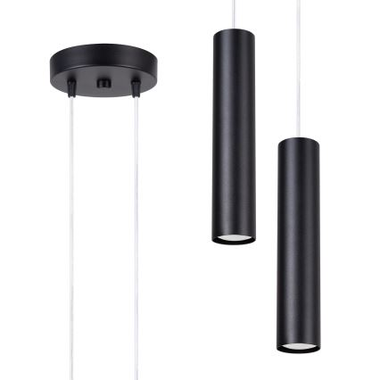 Pendellampa på kabel LAGOS 2xGU10/10W/230V svart