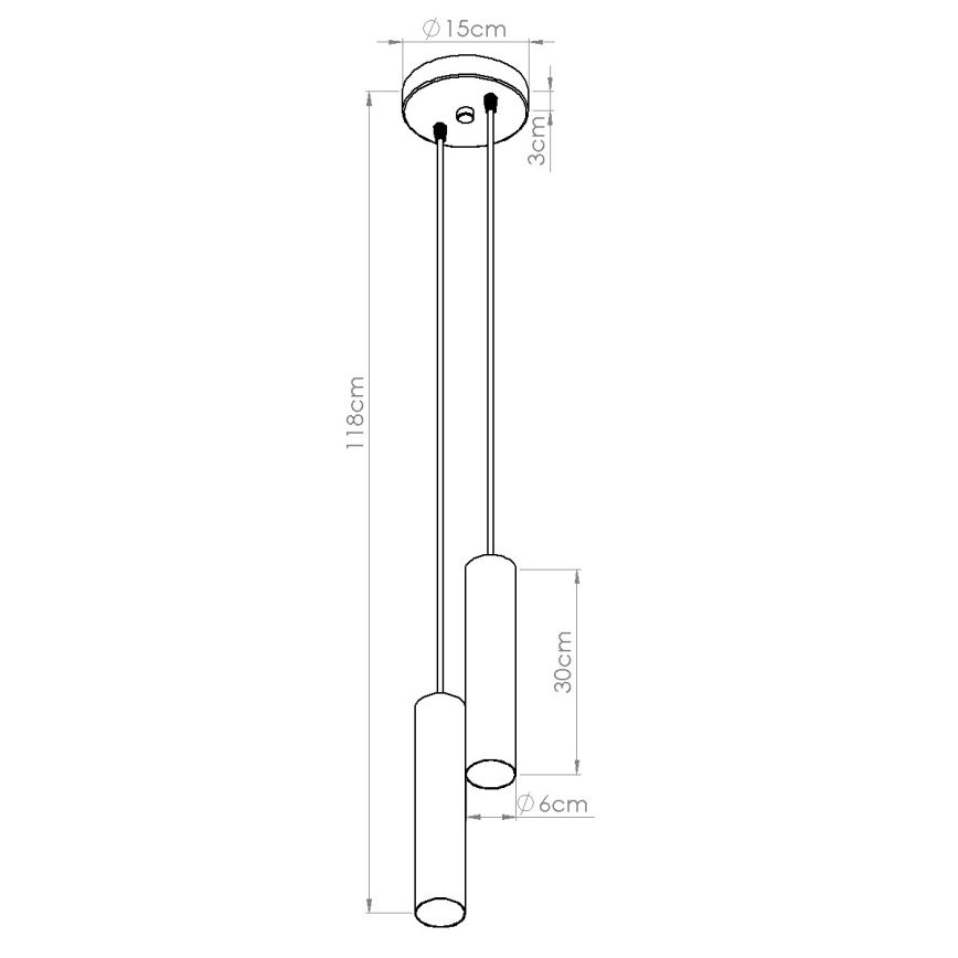 Pendellampa på kabel LAGOS 2xGU10/10W/230V svart