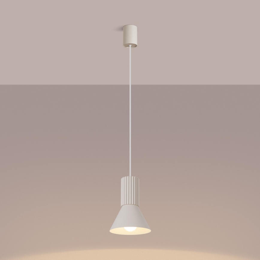 Pendellampa på kabel ESTRIA 1xE14/10W/230V Ø 14 cm krämvit