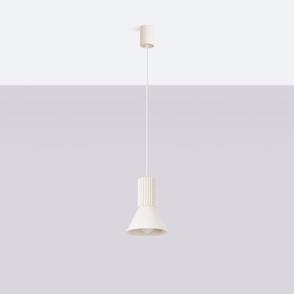 Pendellampa på kabel ESTRIA 1xE14/10W/230V Ø 14 cm krämvit