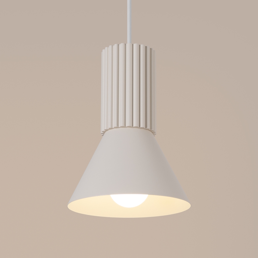 Pendellampa på kabel ESTRIA 1xE14/10W/230V Ø 14 cm krämvit