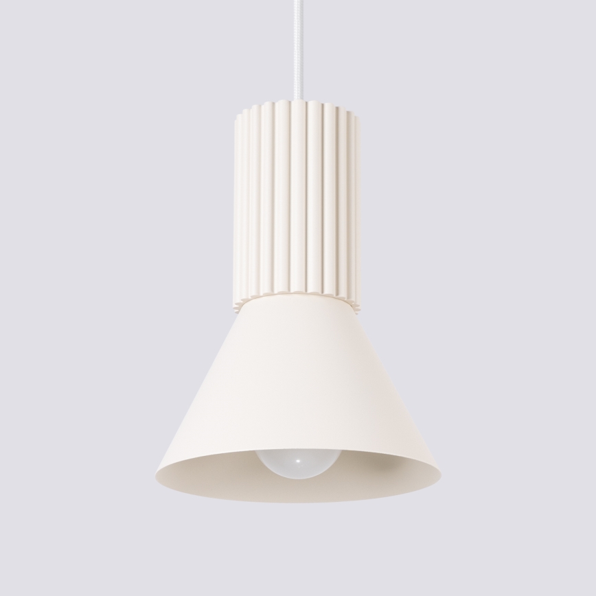 Pendellampa på kabel ESTRIA 1xE14/10W/230V Ø 14 cm krämvit