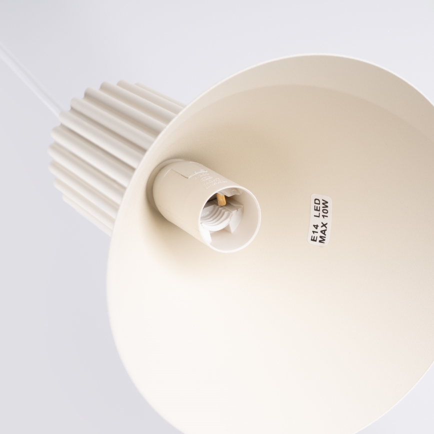 Pendellampa på kabel ESTRIA 1xE14/10W/230V Ø 14 cm krämvit