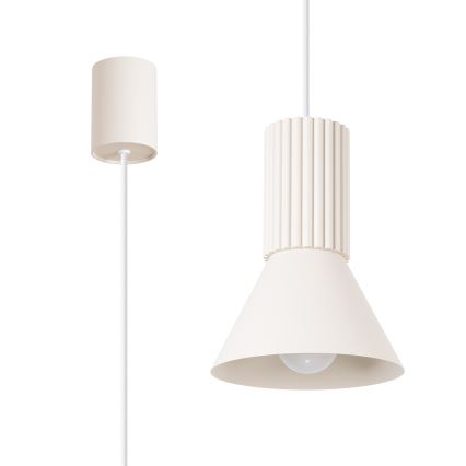 Pendellampa på kabel ESTRIA 1xE14/10W/230V Ø 14 cm krämvit