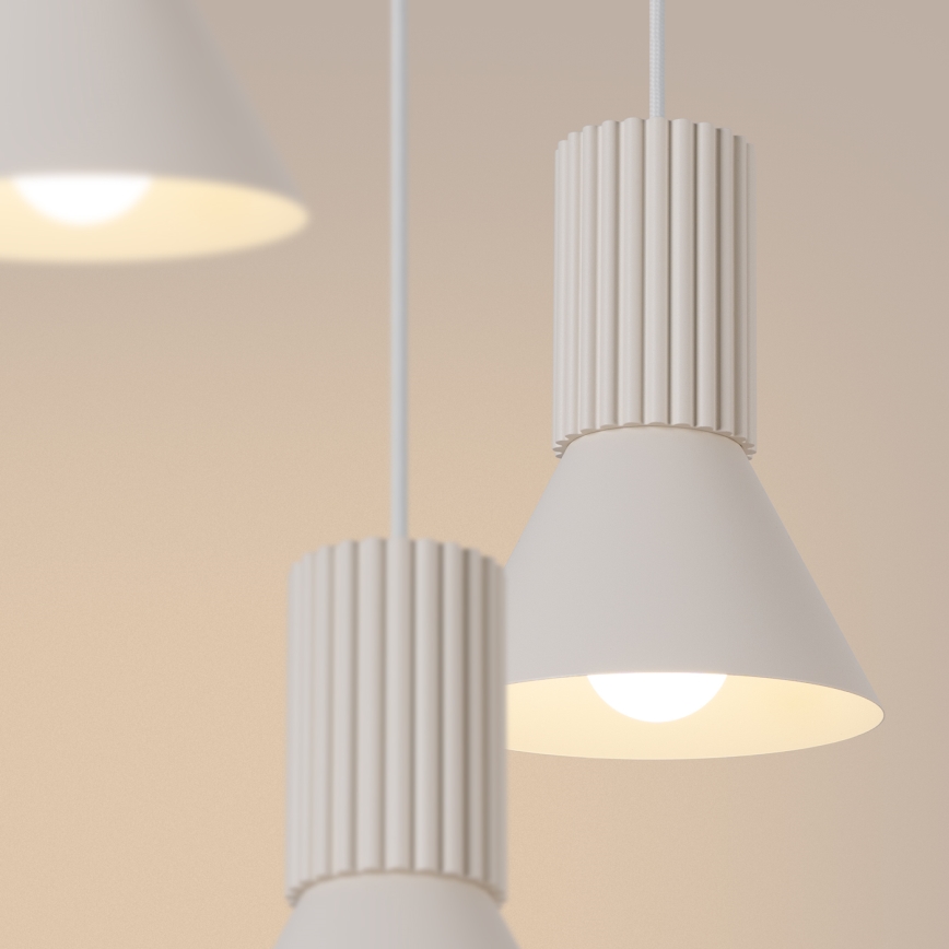 Pendellampa med kabel ESTRIA 3xE14/10W/230V Ø 30 cm krämfärgad