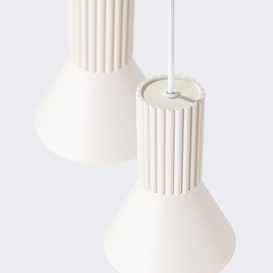 Pendellampa med kabel ESTRIA 3xE14/10W/230V Ø 30 cm krämfärgad