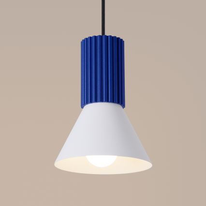 Pendellampa med sladd ESTRIA 1xE14/10W/230V Ø 14 cm blå