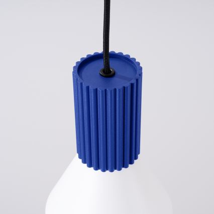 Pendellampa med sladd ESTRIA 1xE14/10W/230V Ø 14 cm blå