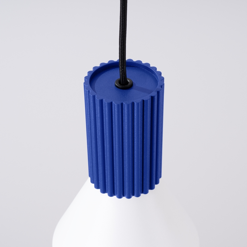 Pendellampa med sladd ESTRIA 1xE14/10W/230V Ø 14 cm blå